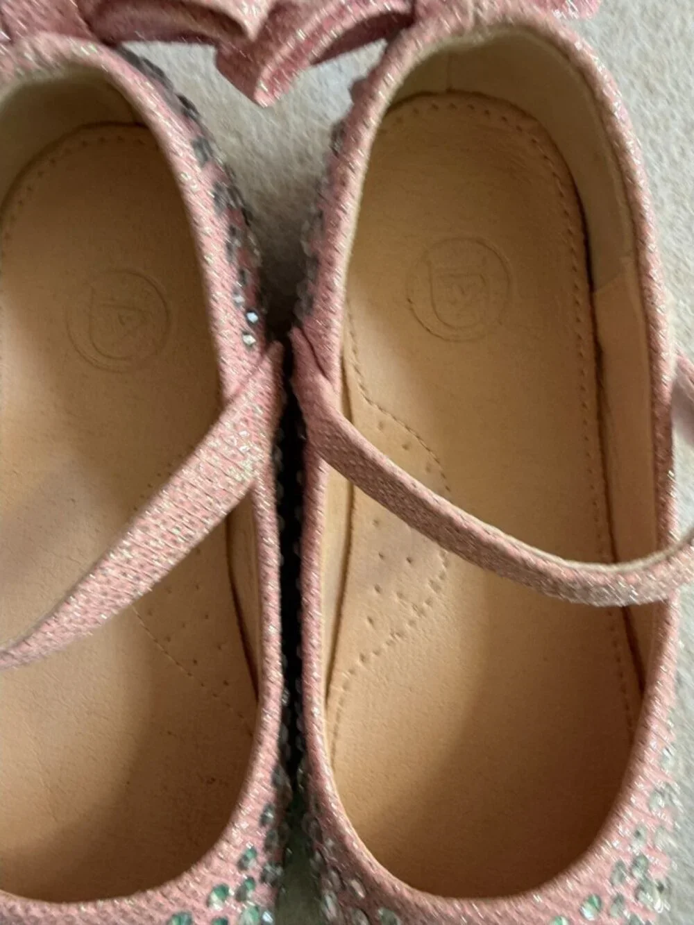 Girls 10.5T Pink Mary Jane Shoes Bow Rhinestone Dress Toddler NWOT